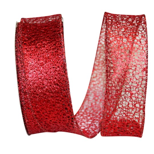 Jam Paper 1.5" x 20yd. Metallic Wired Web Mesh Ribbon